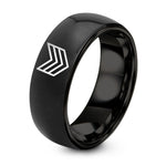 Mens Engravable Tungsten Rings – black tungsten chevron stripes ring