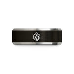 comfort fit tungsten band – black & grey tungsten major chevrons wedding band