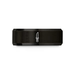 men's tungsten carbide ring – black tungsten seax short sword wedding band