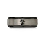 tungsten wedding band him – black & blue & silver tungsten leviathan wedding band