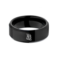 engraved ring for him – black tungsten odin wedding band