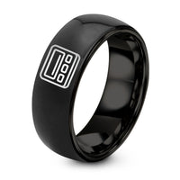 Men's Engraved Tungsten Ring – black tungsten pager ring