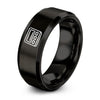 Pager – Tungsten Wedding Band, 8 mm, Black Comfort-Fit Unisex