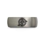 unique rings for him – black & blue & grey tungsten bike cog chain wedding band