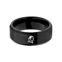 him anniversary bands – black tungsten dracula silhouette wedding band
