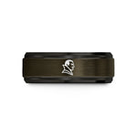 him anniversary bands – gunmetal & black tungsten dracula silhouette wedding band