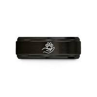 unique presents for him – black & rose gold tungsten hand paw wedding band