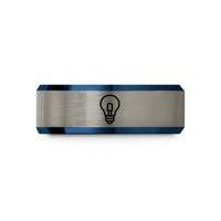 tungsten rings for him – blue & grey tungsten led bulb wedding band