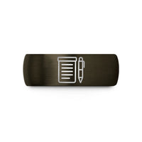 tungsten wedding ring – gunmetal & black tungsten legal pad pen wedding band