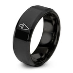 custom wedding bands him – black tungsten wedge ring