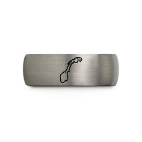anniversary present for him – gunmetal & silver tungsten norway wedding band