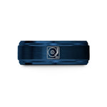 rings for him anniversary – blue tungsten turntable wedding band