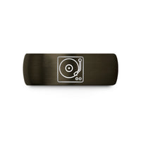 tungsten rings for him – gunmetal & blue tungsten turntable wedding band
