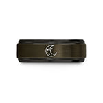 male anniversary bands – gunmetal & black tungsten waxing gibbous wedding band