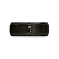 unique birthday presents – black & rose gold tungsten kathi roll wedding band