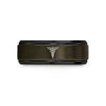 birthday present ideas him – gunmetal & black tungsten medical caduceus wedding band