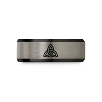 best presents for him – black & blue & silver tungsten triquetra wedding band