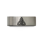 special presents for guys – blue & grey tungsten triquetra wedding band