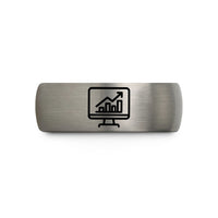 birthday present ideas him – black & grey tungsten desktop monitor graph wedding band