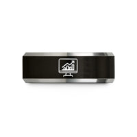 birthday present ideas him – black & gray tungsten desktop monitor graph wedding band