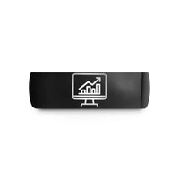 special present ideas him – black tungsten desktop monitor graph wedding band