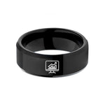special present ideas him – black tungsten desktop monitor graph wedding band