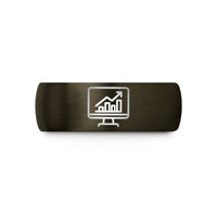 birthday present ideas him – gunmetal & black tungsten desktop monitor graph wedding band
