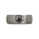 special present ideas him – gunmetal & silver tungsten desktop monitor graph wedding band