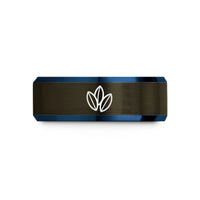 special presents for him – gunmetal & blue tungsten rice grains wedding band