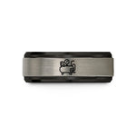 tungsten carbide ring him – black & gray tungsten air compressor wedding band