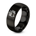 Air Compressor – Tungsten Wedding Band, 8 mm, Black Comfort-Fit Unisex