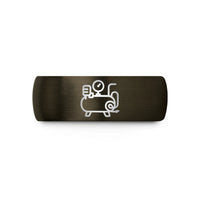him tungsten wedding band – gunmetal & black tungsten air compressor wedding band