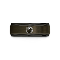 him tungsten wedding band – gunmetal & black tungsten air compressor wedding band