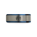 engraved tungsten rings him – black & blue & gray tungsten neptune wedding band