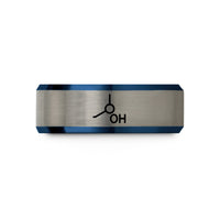 tungsten comfort fit rings – blue & gray tungsten carboxyl cooh wedding band