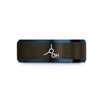 men's tungsten wedding bands – gunmetal & blue tungsten carboxyl cooh wedding band