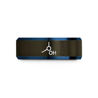 men's tungsten wedding bands – gunmetal & blue tungsten carboxyl cooh wedding band
