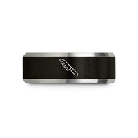 black tungsten wedding ring – black & gray tungsten santoku knife wedding band