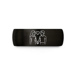 engraved rings for him – black & rose gold tungsten siblings hands wedding band