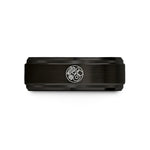 couples tungsten band – black & rose gold tungsten english breakfast wedding band