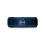 custom men’s rings – blue tungsten hamburger menu wedding band