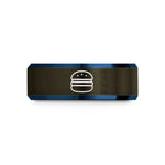 wedding bands for him – gunmetal & blue tungsten hamburger menu wedding band