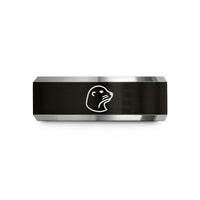 tungsten rings for him – black & silver tungsten seal wedding band