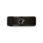 engraved rings for couples – black tungsten seal wedding band