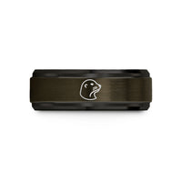stylish rings for him – gunmetal & black tungsten seal wedding band