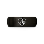 mens black wedding – black & rose gold tungsten cat heart wedding band