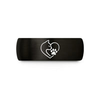mens black wedding – black & rose gold tungsten cat heart wedding band