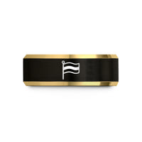ring for him and women – black & gold tungsten pan african flag wedding band