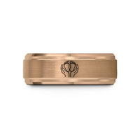 engraved tungsten ring – rose gold tungsten parent feet wedding band