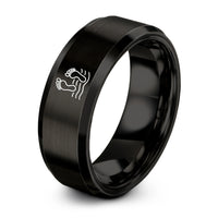 tungsten wedding bands – black tungsten footprints sand ring